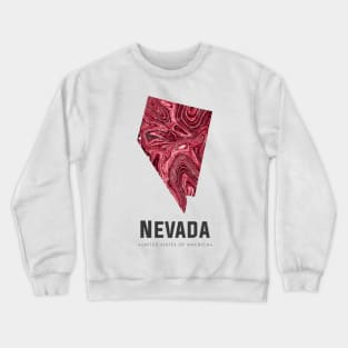 Nevada state map abstract red Crewneck Sweatshirt